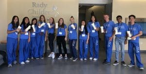 Students holding casts at the Summer Medical Academy