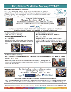 Rady Children's Medical Academy 2021-22